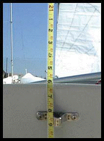 Figura 3 - Ca&iacute;da medida hasta la intersecci&oacute;n de la cubierta y el espejo de popa